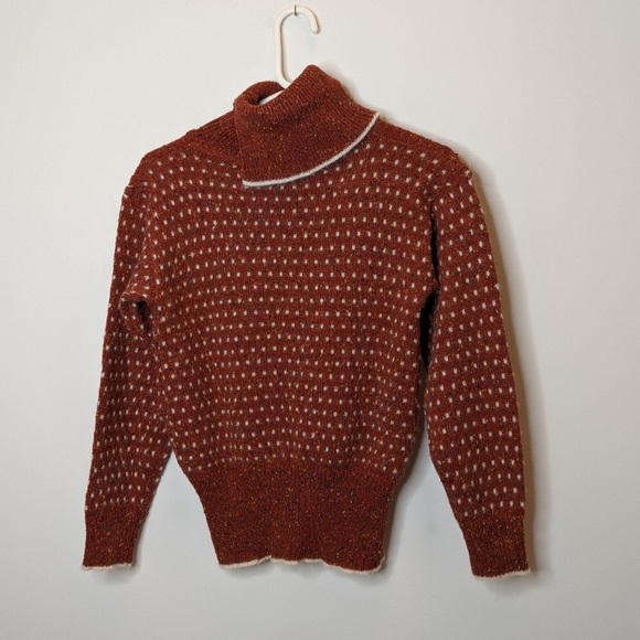 Vintage Sweaters - Orange speckled vintage turtle neck